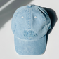 denim cap fabric detail fini the label light blue unisex
