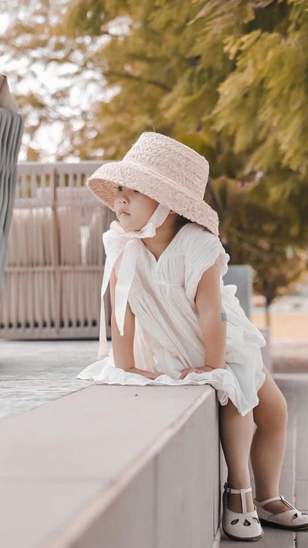 children’s premium straw hat bell shaped design fini headwear