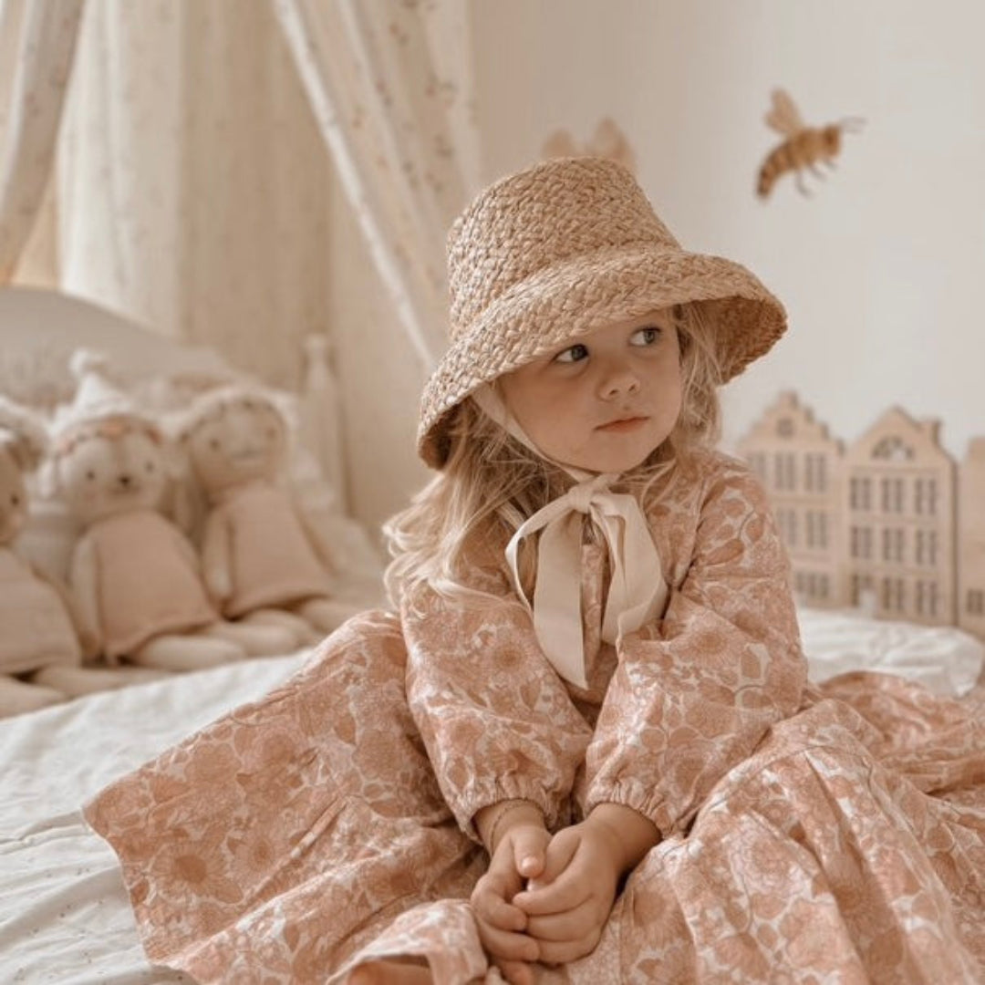 kids fashion portrait straw hat vintage fini australia