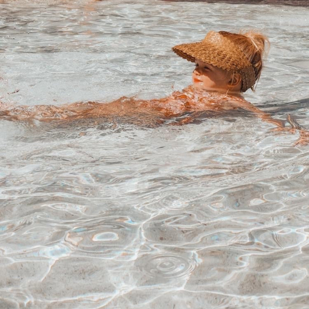 stylish sun visor brown palm leaf kids  fini premium