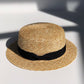 fini. straw boater hat natural straw flatlay premium design