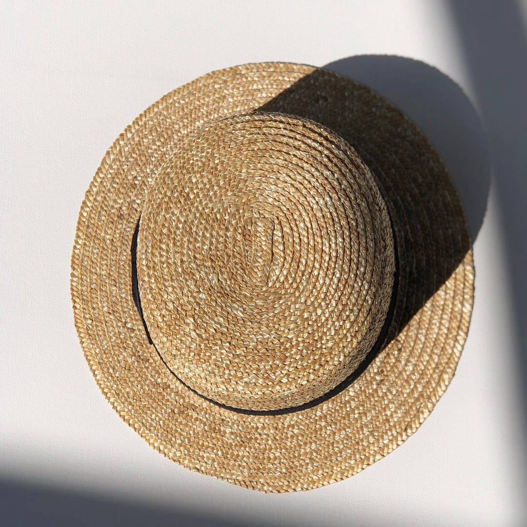 fini straw boater family matching headwear neutral tone