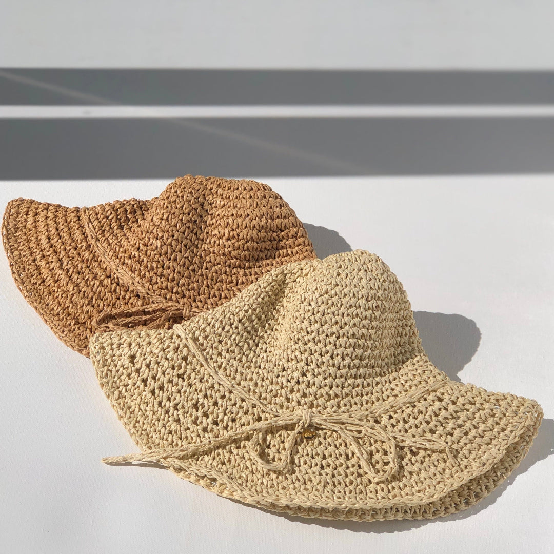 foldable straw hat light colour high quality fini